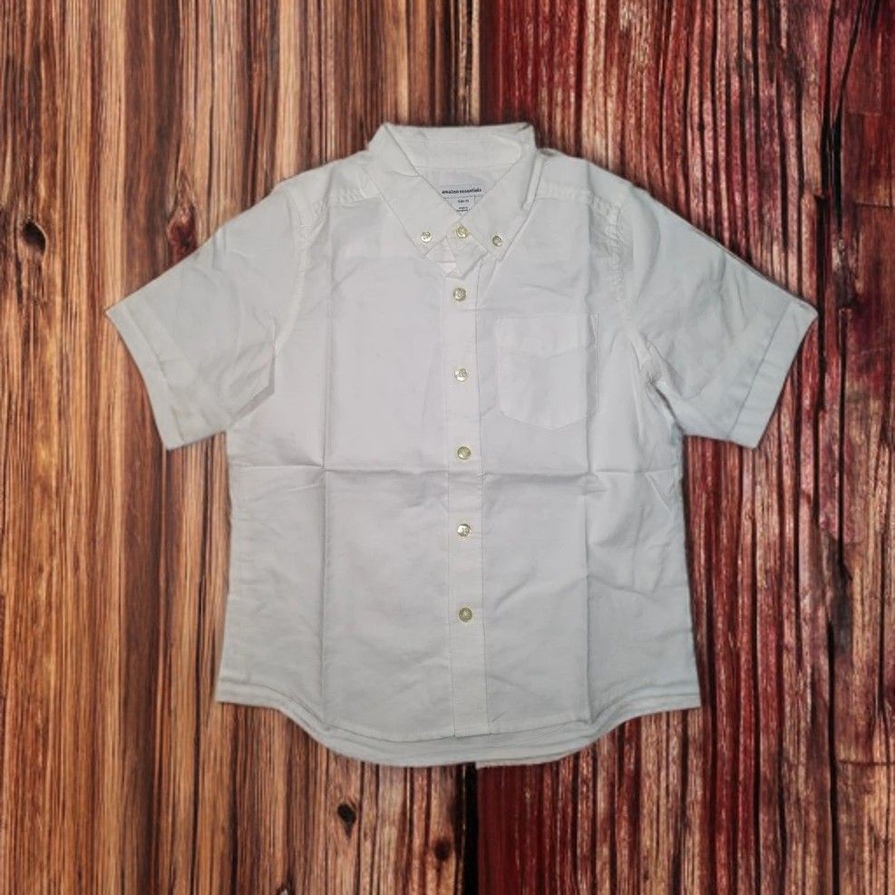 Boys Off White Short Sleeve Cotton Shirt - 6-7 Yrs