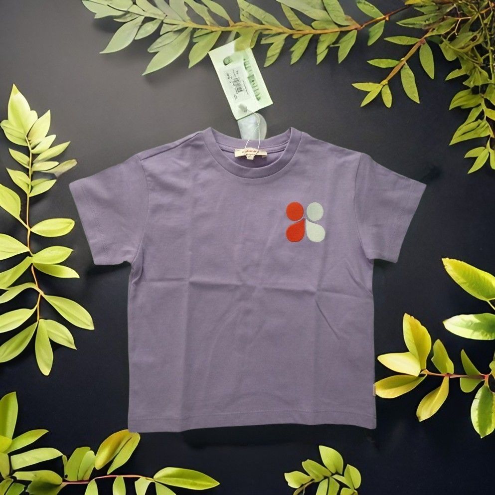 Catimini Unisex Embroided Cotton Purple T-Shirt - 4 Yrs