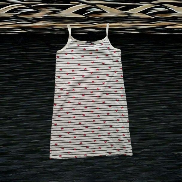 Girls Spaghetti Striped Cotton Dress - 3 Yrs