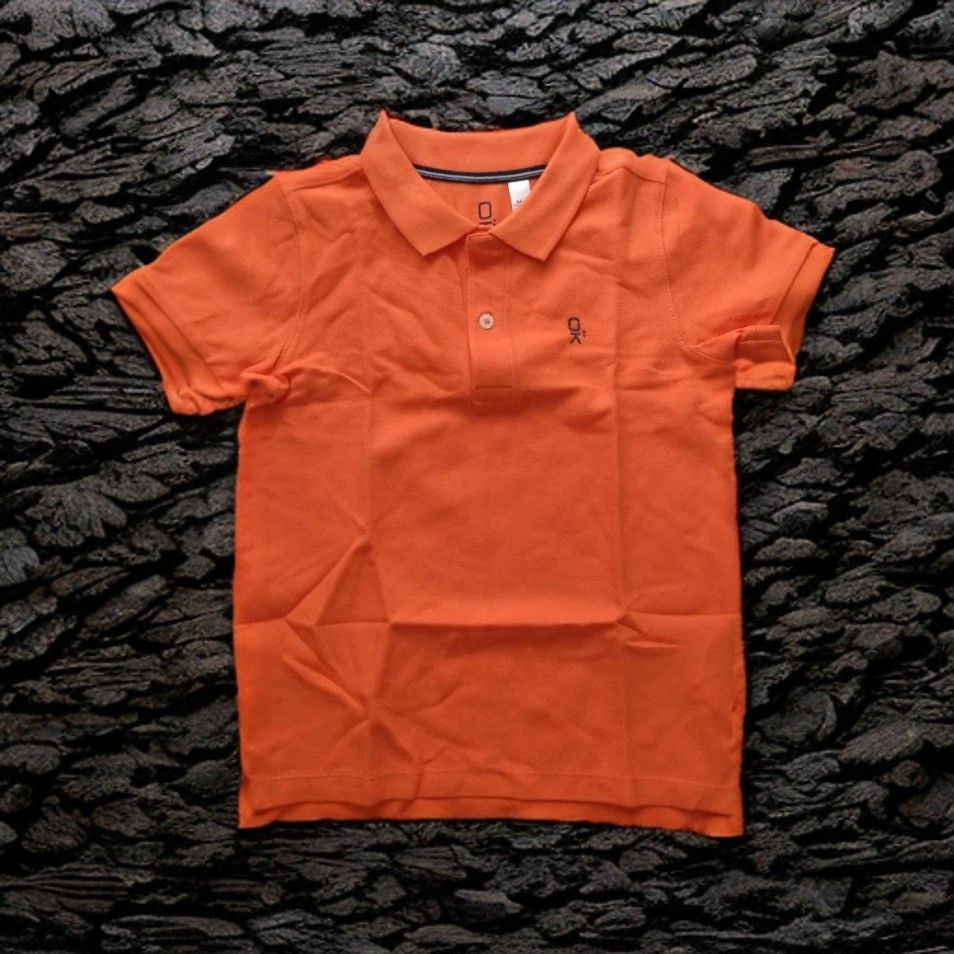OKAIDI Boys Orange Cotton Polo Shirt - 4 Yrs
